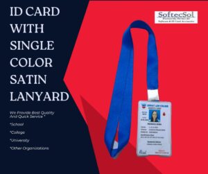 ID Card With Single Color Satin Lanyard